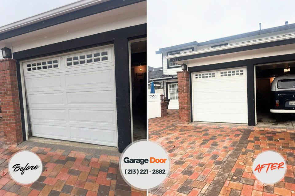 Before and after: garage door repair Meadowbrook, AL
